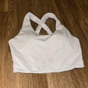 White Cross-Back Padded Athletic Top